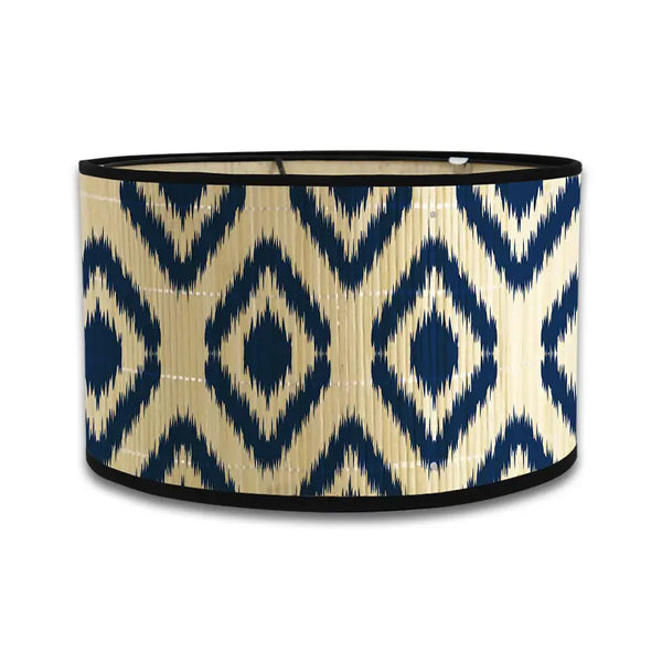 Artisan Blue Ikat Drum Lamp Shade