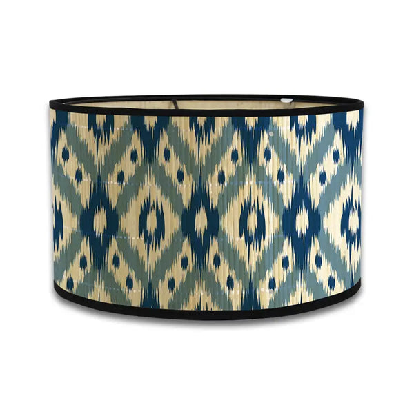 Artisan Blue Ikat Drum Lamp Shade