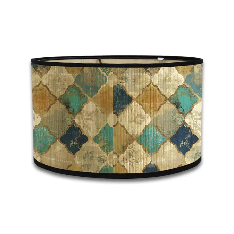 Artisan Global Lamp Shade | Textured Ikat & Distressed Patina Prints