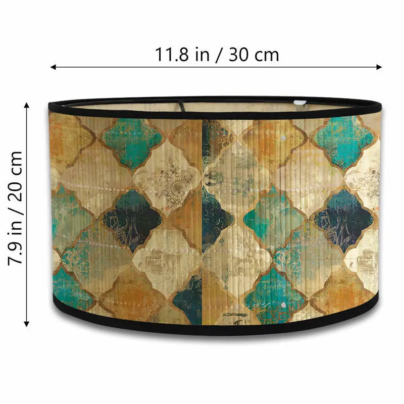 Artisan Global Lamp Shade | Textured Ikat & Distressed Patina Prints