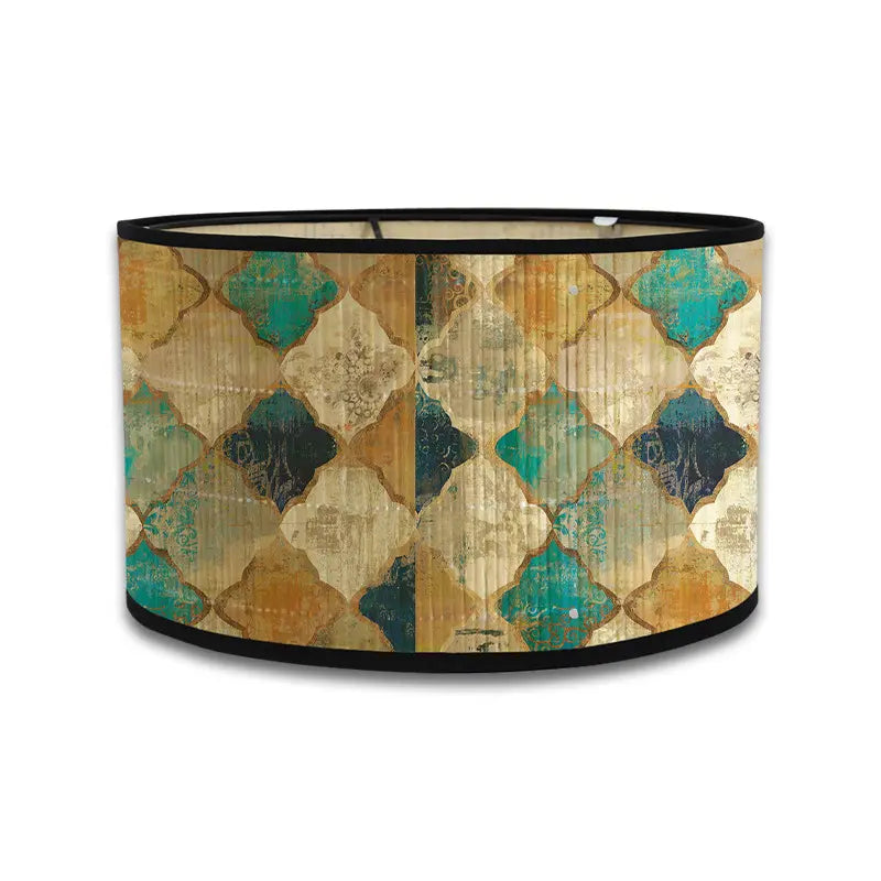 Artisan Global Lamp Shade | Textured Ikat & Distressed Patina Prints