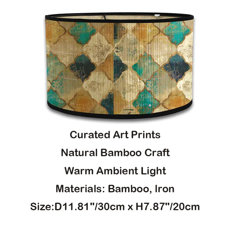 Artisan Global Lamp Shade | Textured Ikat & Distressed Patina Prints