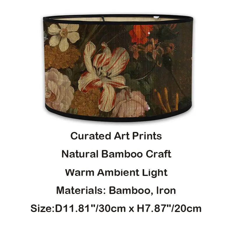 Vintage Floral Lamp Shade, Dutch Masters Still Life Style | Handcrafted Baroque Flower Print