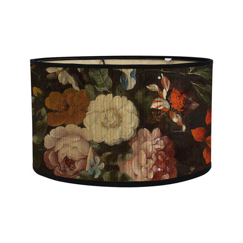 Vintage Floral Lamp Shade, Dutch Masters Still Life Style | Handcrafted Baroque Flower Print