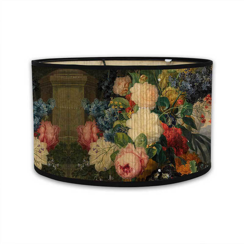 Vintage Floral Lamp Shade, Dutch Masters Still Life Style | Handcrafted Baroque Flower Print