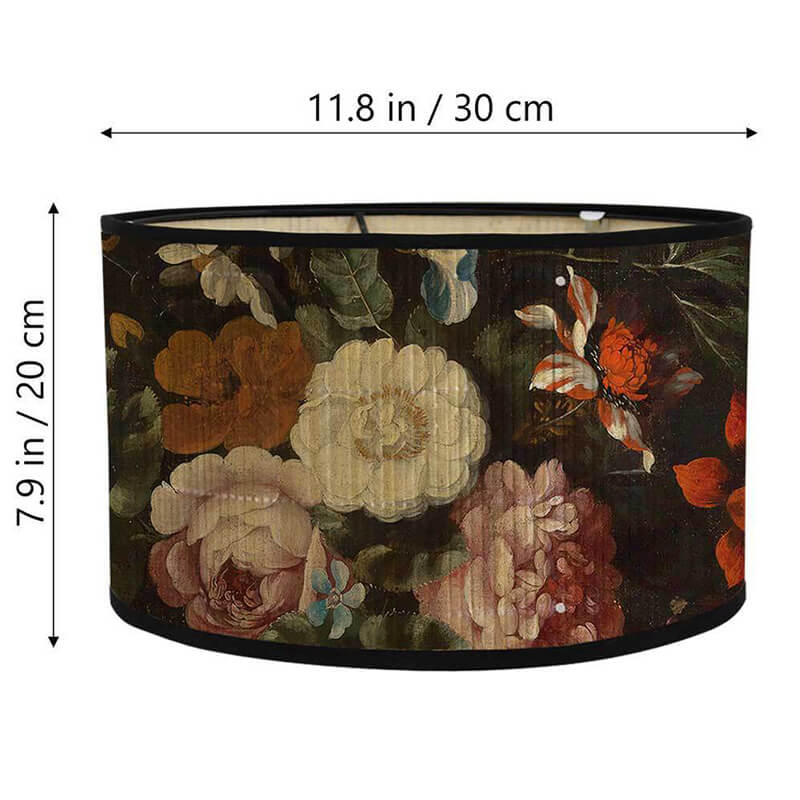 Vintage Floral Lamp Shade, Dutch Masters Still Life Style | Handcrafted Baroque Flower Print