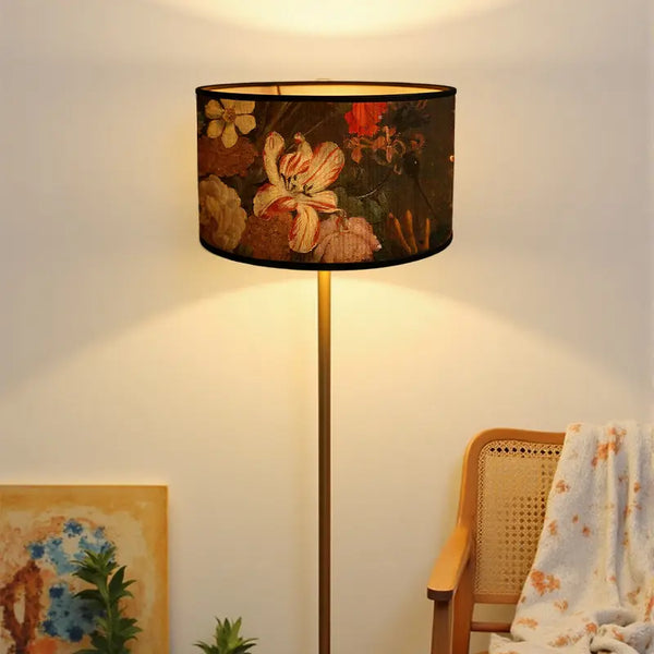 Vintage Floral Lamp Shade, Dutch Masters Still Life Style | Handcrafted Baroque Flower Print